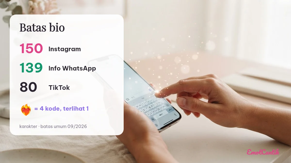 Batas karakter bio Instagram, info WhatsApp, TikTok dan cara emoji dihitung