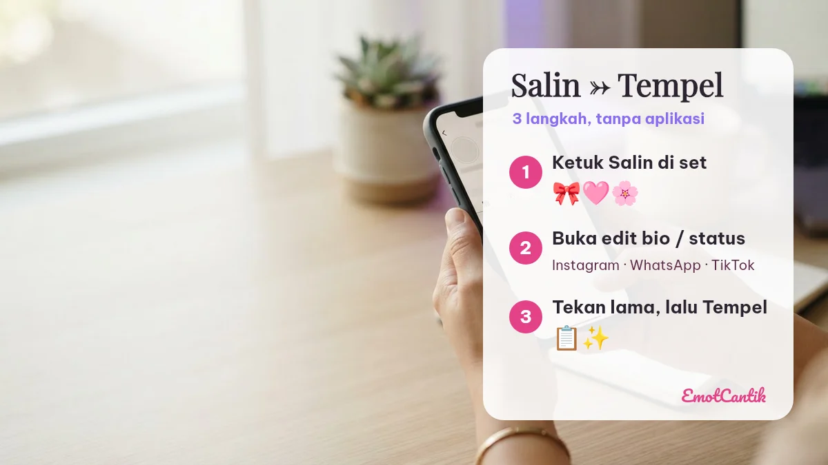 Cara salin dan tempel emoji aesthetic ke bio Instagram, status WhatsApp, dan TikTok dalam 3 langkah