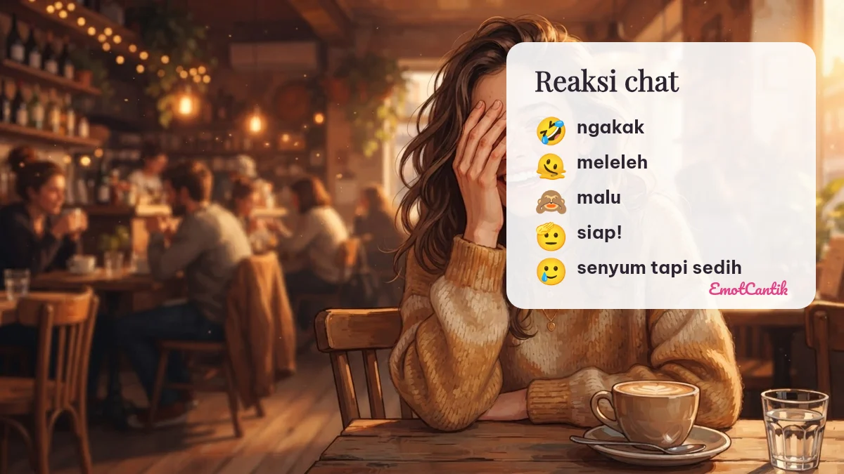 Emoji lucu untuk reaksi chat WA: ngakak, meleleh, malu, siap, senyum tapi sedih