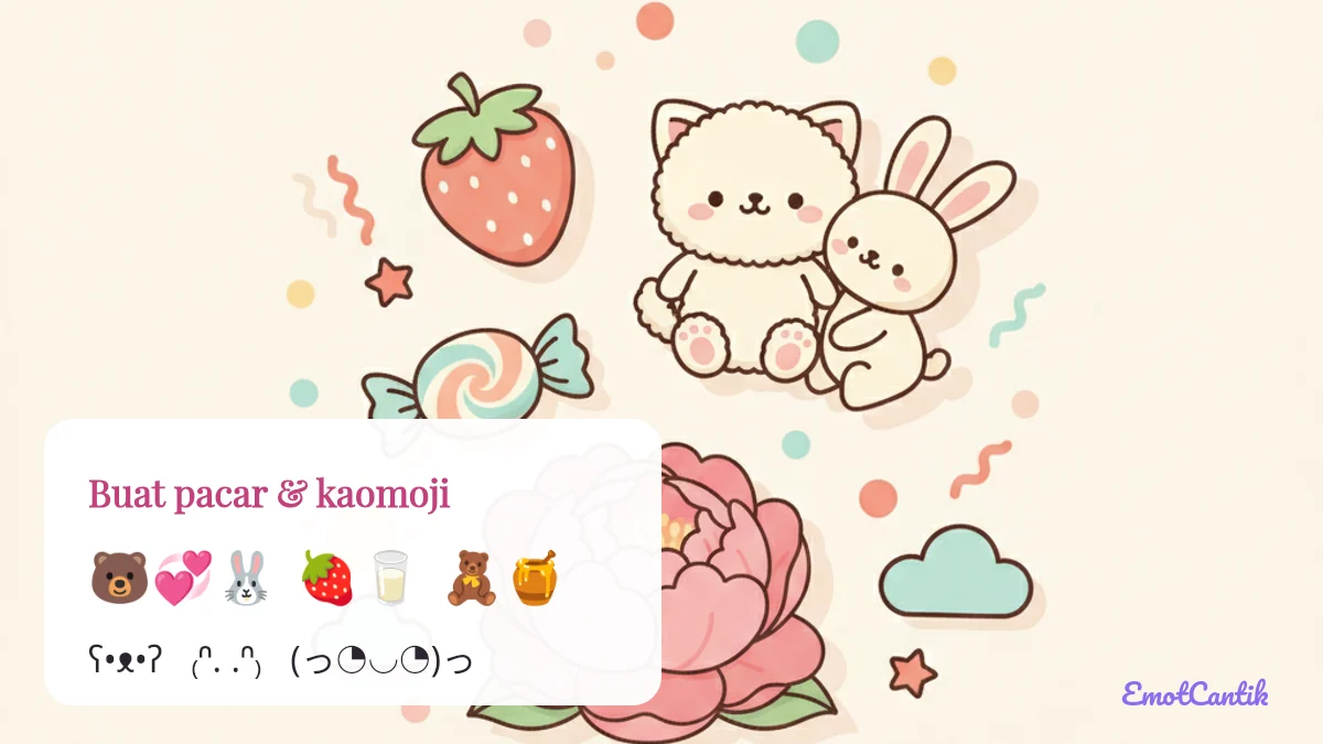 Kombinasi emoji lucu buat pacar dan kaomoji imut