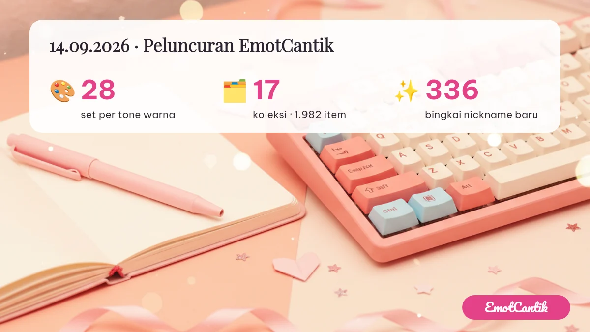Log pembaruan EmotCantik: peluncuran 14 September 2026